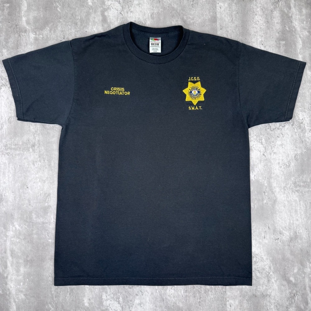 Vintage Crisis Negotiator‎ T-Shirt Mens Large Black Single Stitch Cop Colorado